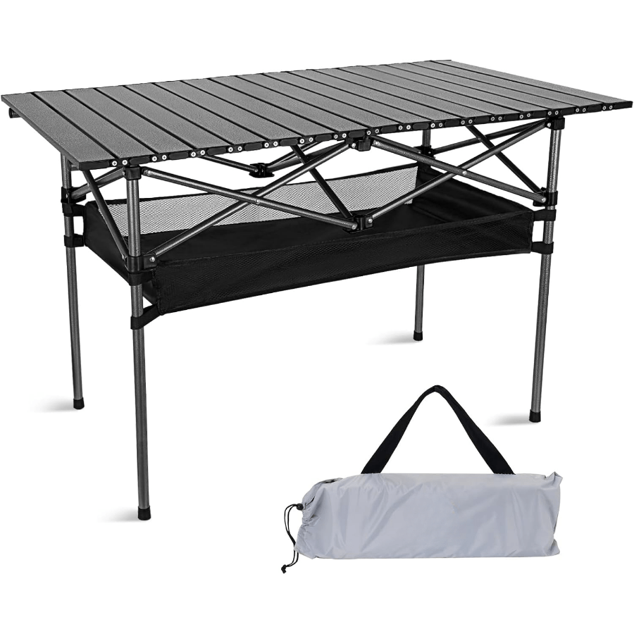 Lightweight Collapsible Camping Table with Carry Bag – Portable Folding Outdoor Table, Sturdy Aluminum Legs & Large Flat Surface for Picnic, BBQ, Beach, Hiking & Tailgating, Available in L & XL