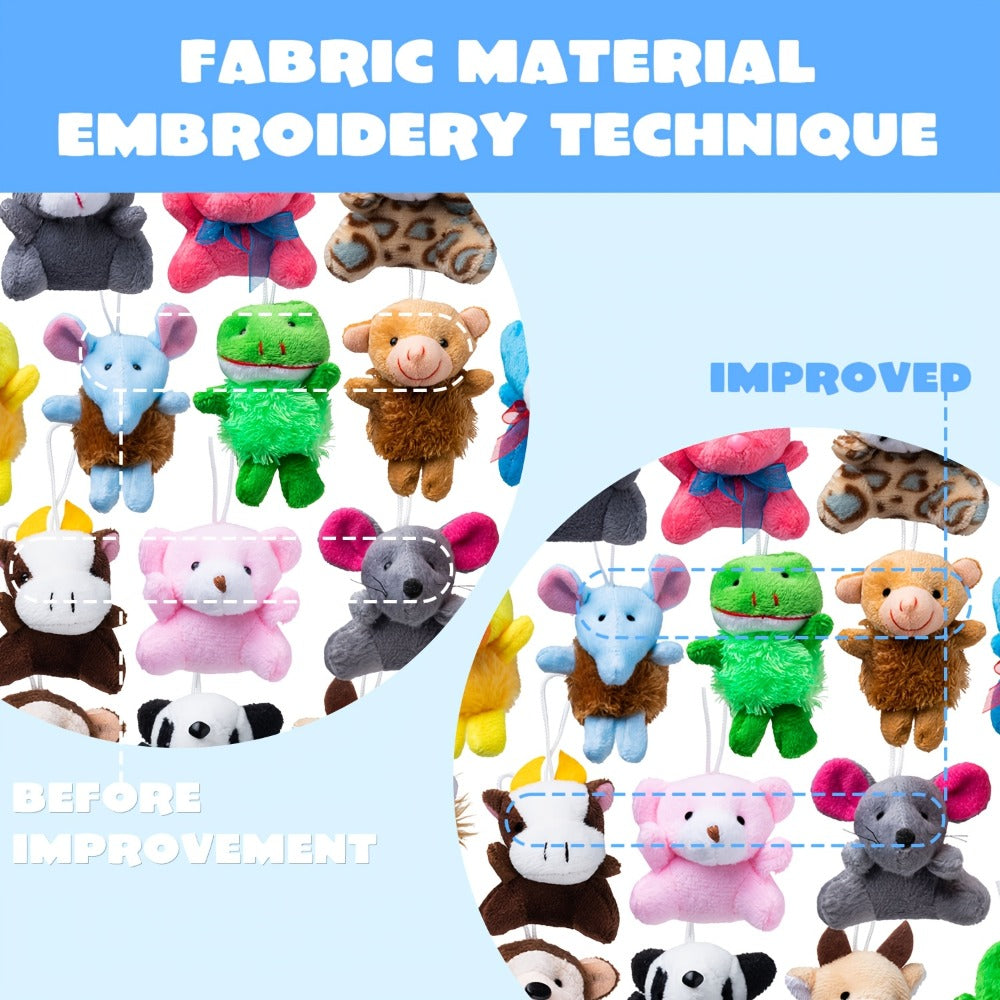 Mini Animal Plush Toy Assortment 72 Pack Bulk – 2.5-3 Inch Stuffed Animals for Party Favors, Carnival Prizes, Classroom Rewards & Stocking Stuffers, 72 Unique Designs No Duplicates