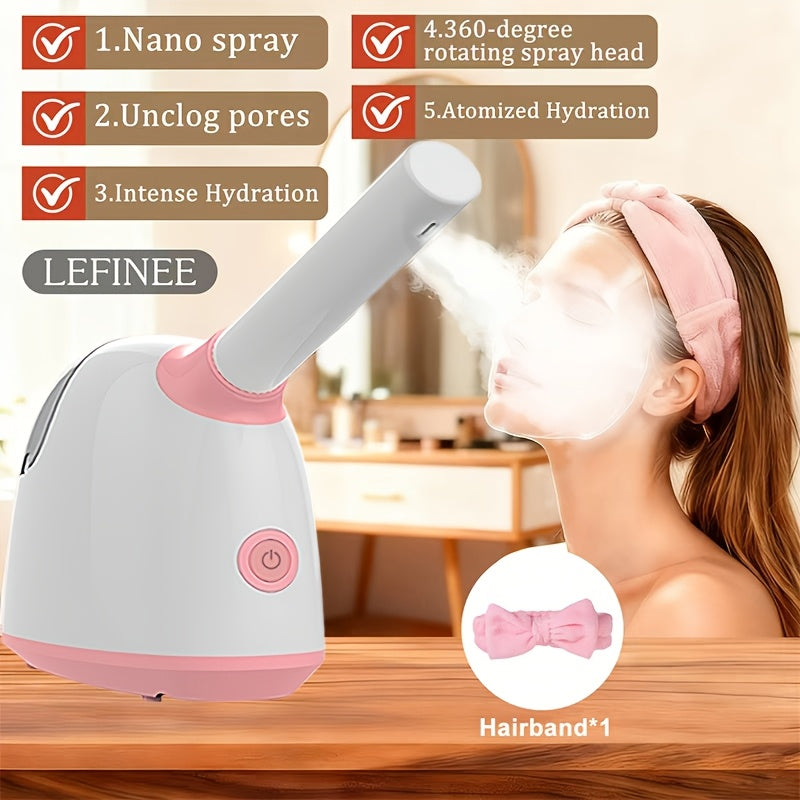 Nano Ionic Facial Steamer with 360° Rotatable Arm for Home & Salon