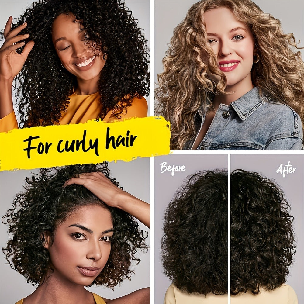 Moroccan Argan Oil Curl Defining Cream 280ml — Moisturizing Frizz Control Curl Definer for Wavy Coily & Permed Hair, Long-Lasting Volume, Glycerin Formula, No Crunch, Women & Men