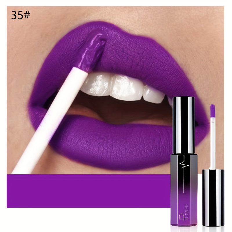 Matte Liquid Lipstick Velvet Finish 24H Waterproof Anti-Smudge – High Pigment Cup-Proof Long-Lasting Lip Glaze 20+ Bold Shades for All Skin Tones Women Pudaier