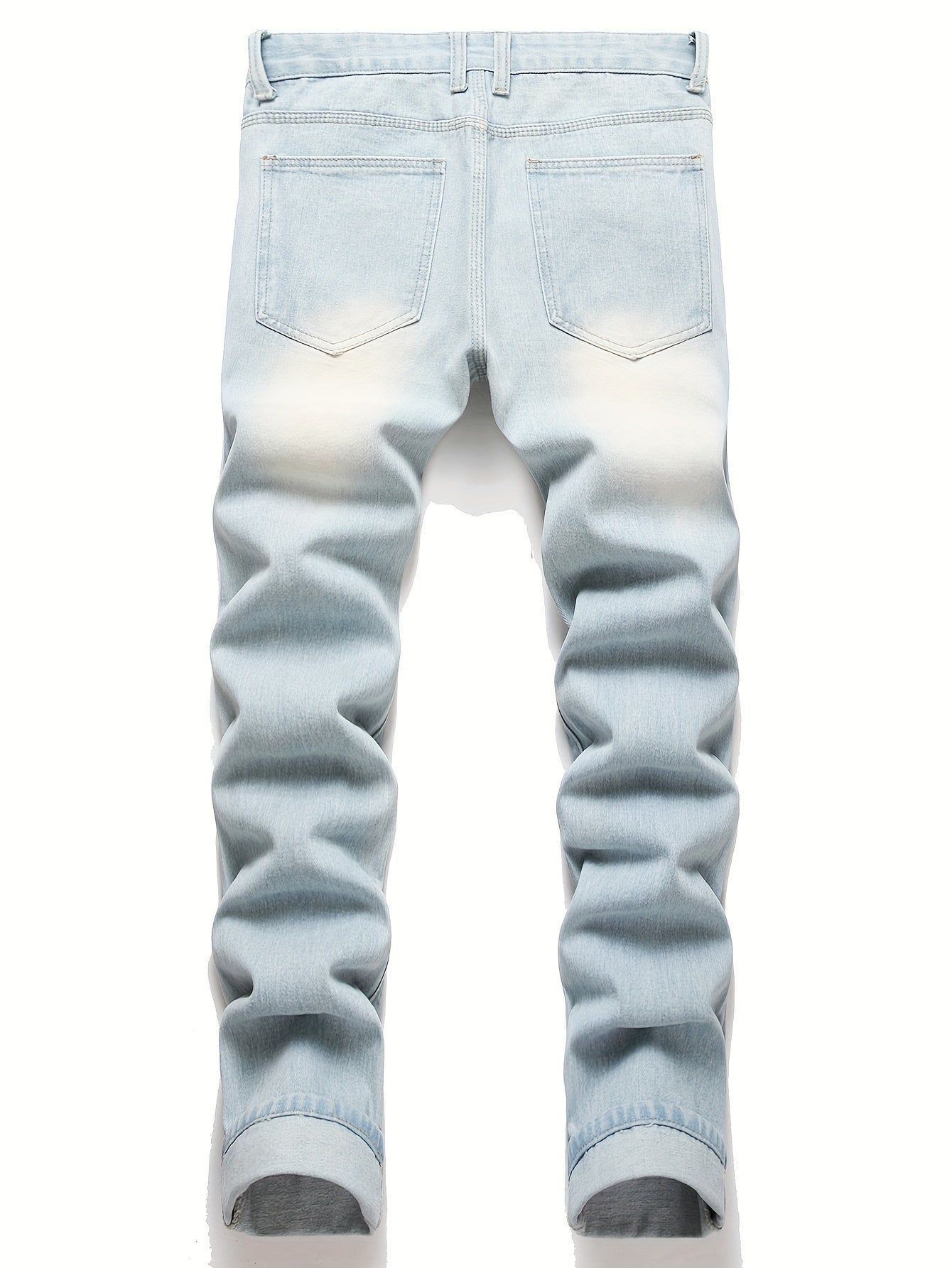 Teen Straight Leg Ripped Jeans - Multicolor Washed Denim