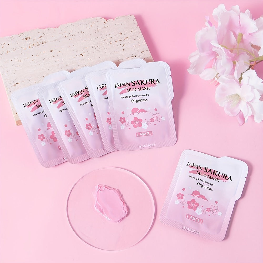 Sheet Mask Set 60 Pieces — Cherry Blossom Lip Masks, Snail Essence, Seaweed & Sleeping Masks with Glycerin | Hydrating Face Mask Variety Pack for All Skin Types | Skincare Gift Set for Women