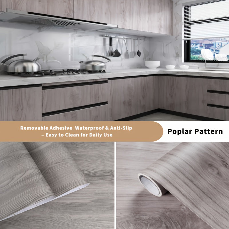Wood Grain Floor Sticker Roll Peel & Stick Self-Adhesive Non-Slip Thickened Vinyl – Vintage DIY Flooring for Walls, Floors, Desks & Door Panels