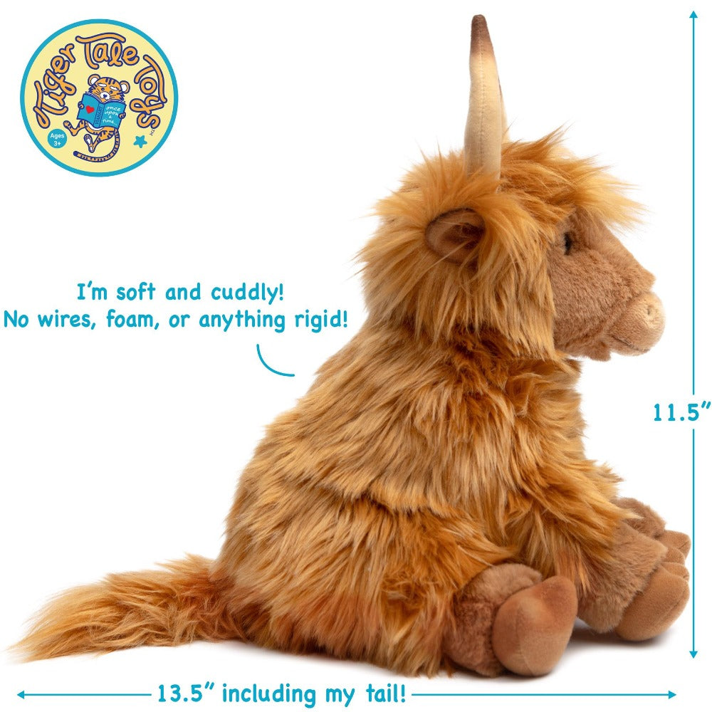 Highland Cow Stuffed Animal 14 Inch – Henley Fluffy Scottish Cow Plush Toy by Viahart, CPSIA Safe, 90-Day Warranty, Birthday & Christmas Gift for Kids