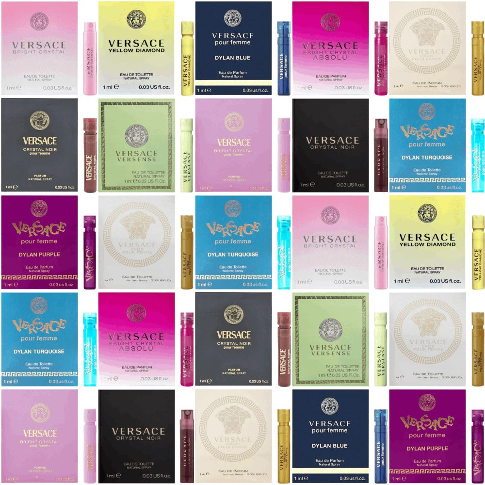 Versace Designer Fragrance Sampler Set for Women 5pcs 1ml Each Random Selection Luxury Perfume Discovery Kit Mini Cologne Trial Size Gift for Her