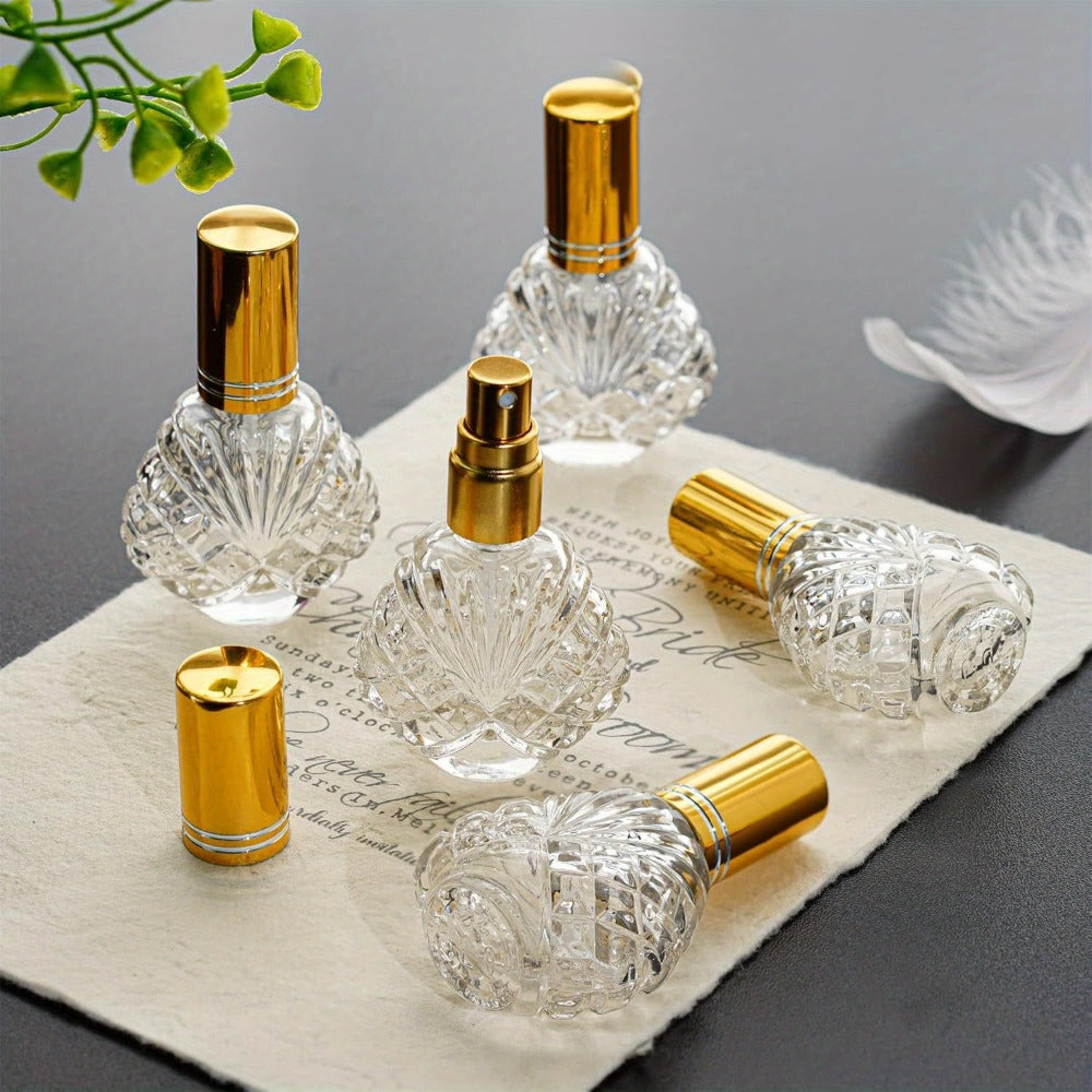Glass Perfume Atomizer Bottles 15ml 20 Pack Gold Refillable Fine Mist Spray Travel Fragrance Bottles with 5 Funnels and 5 Pipettes for Perfume Cologne Essential Oil Decanting Sampling Gift Set