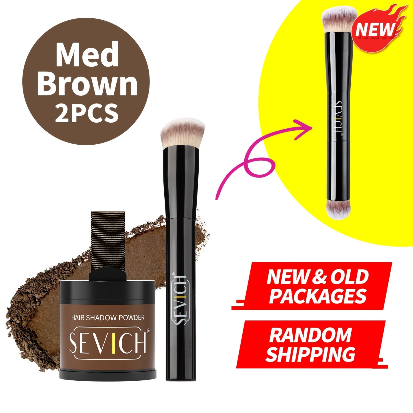 Hair Root & Hairline Concealer Powder Kit with Brush — Waterproof Instant Coverage for Thinning Hair, Receding Hairline & Bald Spots | 5 Shades | Black & Brown Tones | Women & Men