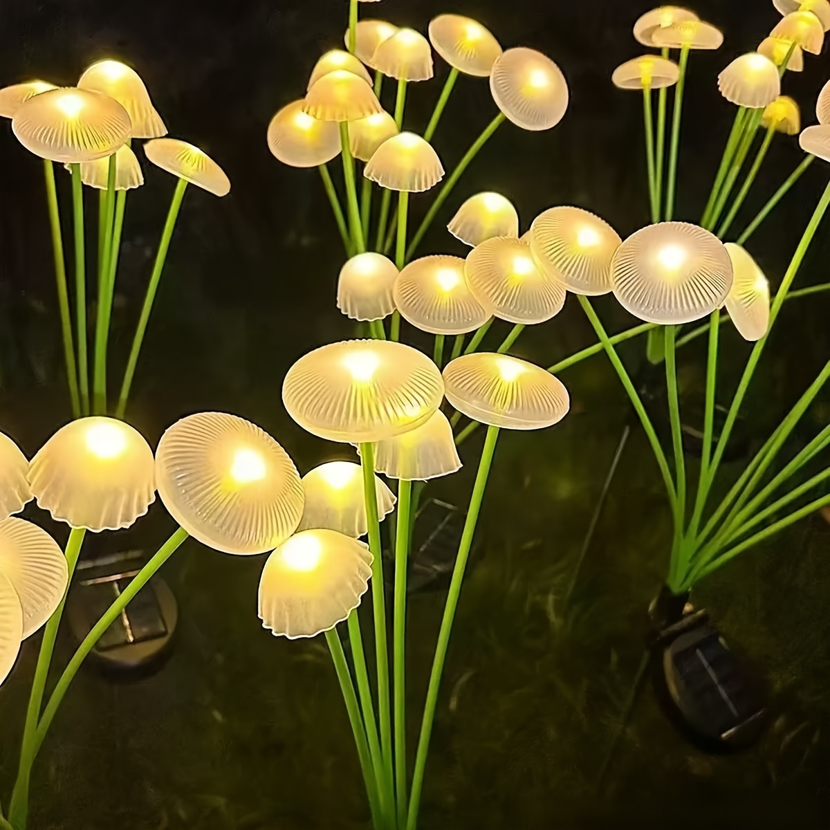 Solar Garden Path Lights IP65 Waterproof Outdoor Stake Lights 32/64 LED Warm White for Lawn Yard Walkway Wedding Christmas Halloween Decoration
