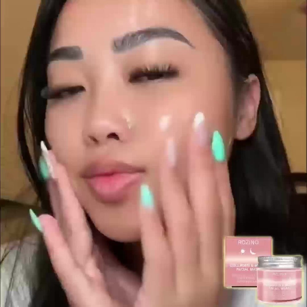 Hydrating Face Mask Cream 50g Biotin Collagen Day & Night — Firming Brightening Anti-Aging Moisturizer for Plump Smooth Younger-Looking Skin, Skincare Gift for Women