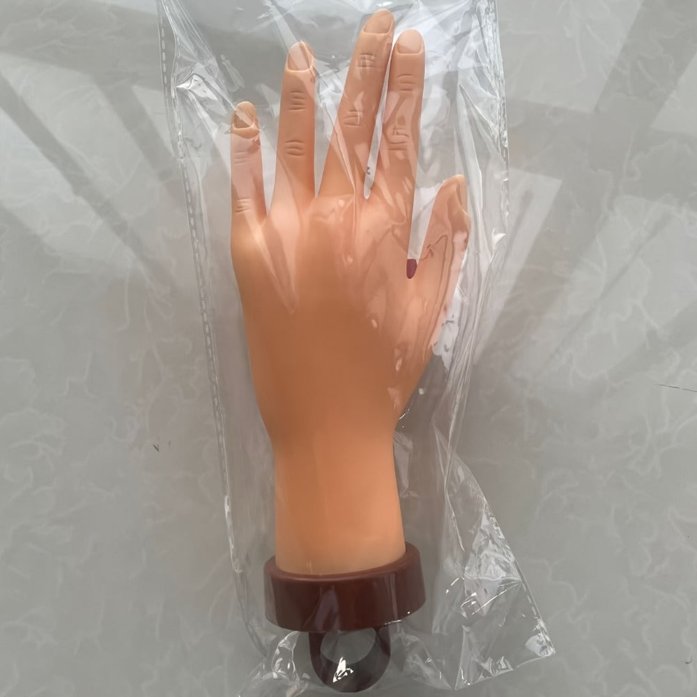 Bendable Nail Practice Hand with Stand – Reusable Mannequin Hand for Acrylic Gel Nail Training, Includes Fake Nail Tips & Nail Tools, Flexible Fingers for Realistic Practice – Beginner Nail Tech Student Kit