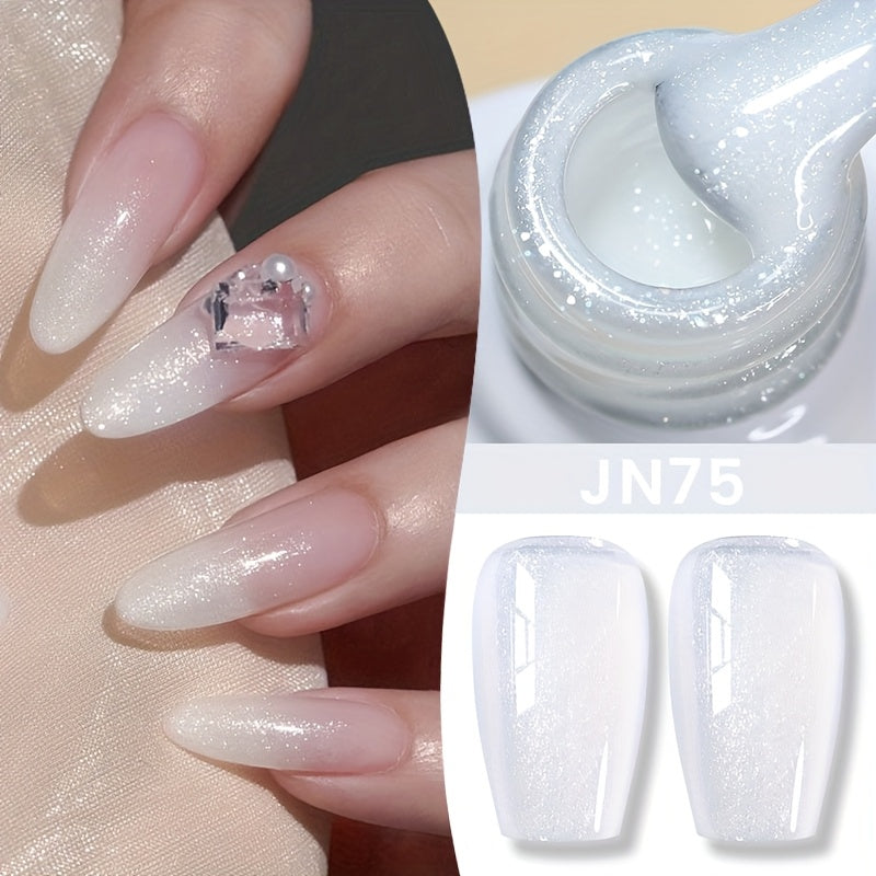 Nude Jelly Gel Nail Polish 10ml Skin Tone Transparent Finish – Semi-Permanent Soak-Off UV LED 30-Day Wear, Jade Nail Art Minimalist Natural Look for Women, Shades JN05 JN68 JN75 JN76