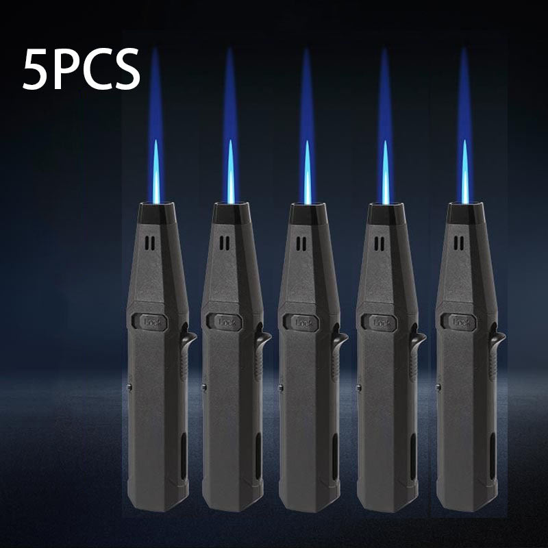 1300°F Torch Lighter 5pcs Blue Flame Windproof Refillable with Safety Lock - Jet Flame for Candles, Grill, BBQ & Camping | Gift Box Available | Butane Not Included