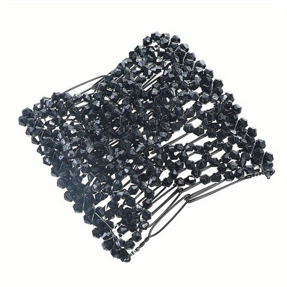 Hair Accessories Set for Women 6 Pieces – Beaded Flower Hair Combs Hairpins Ball Head Disc Clip Double Row Comb Elegant Bridal Wedding Party Daily Styling Gift for Ladies Girls