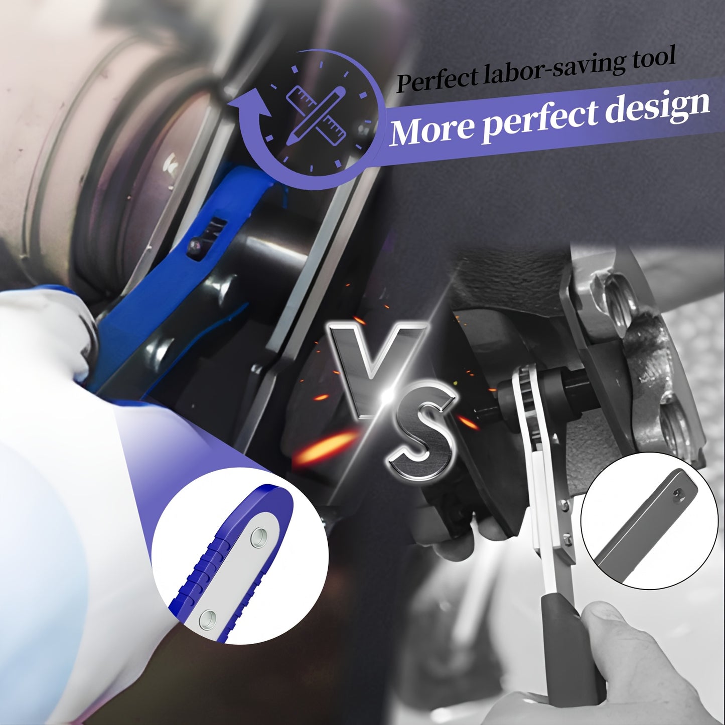 Brake Caliper Press Tool Car Piston Spreader Pad 360 Degree Swing Ratchet Hand Wrench Expander For Single Twin Quad Piston Disc Brake Vehicle