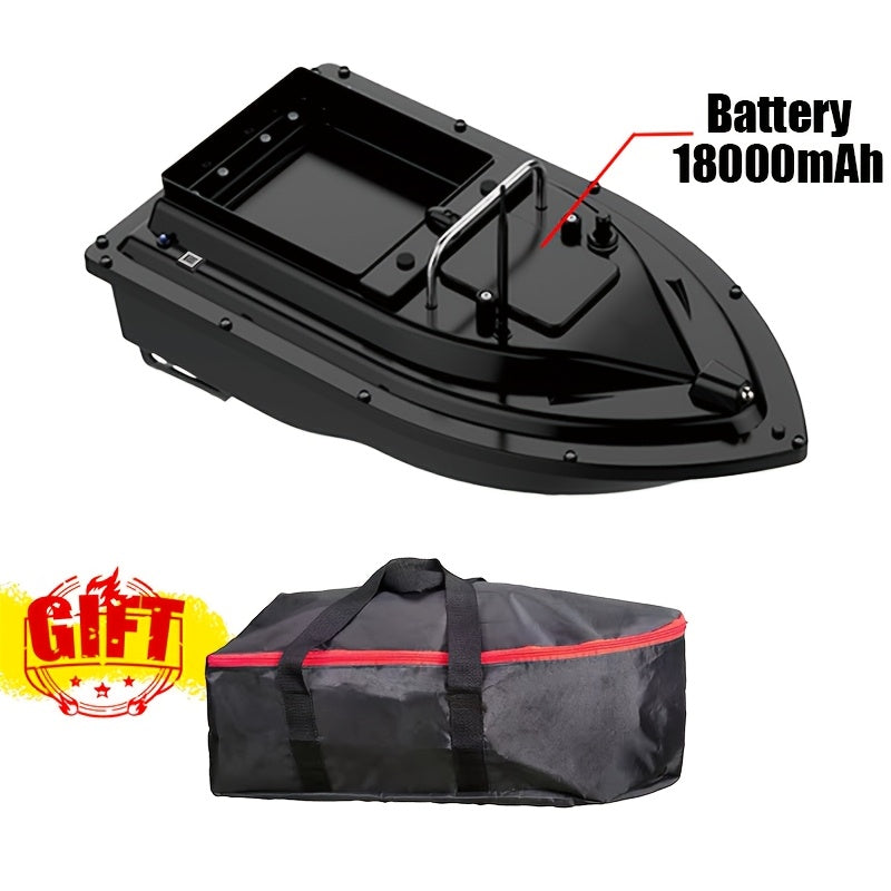 RC Bait Boat 500M Remote Control Fishing Bait Boat with Large Capacity Hopper, Single Compartment Carp Fishing Bait Delivery & Towing Boat with Carrying Case