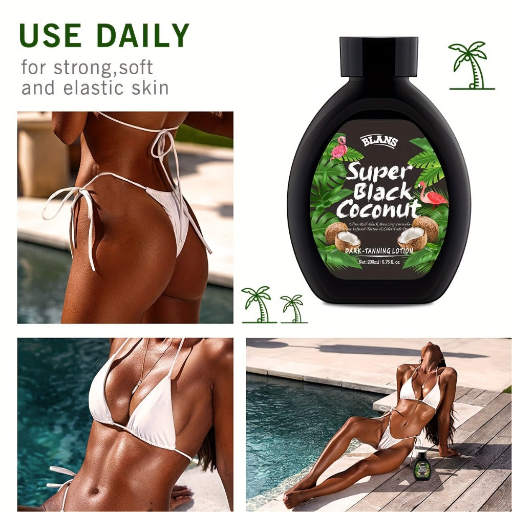 Sunless Tanning Cream with Coconut Natural Glow Bronzing Lotion Alcohol-Free BPA-Free for All Skin Types Medium Skin Tone Daily Self Tanner Body Skin Care Unisex 200ml 6.76oz