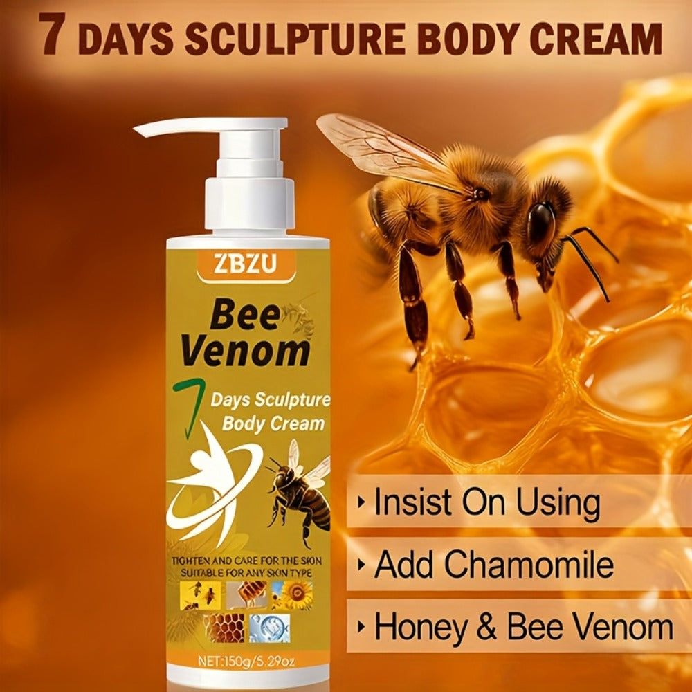 Skin Tightening Body Cream with Bee Venom & Collagen – 7-Day Rapid Firming Lotion for Arms, Abdomen, Thighs & Buttocks | Vitamin C, Vitamin E & Glycerin Formula | Fast-Absorbing Lifting Cream 150g