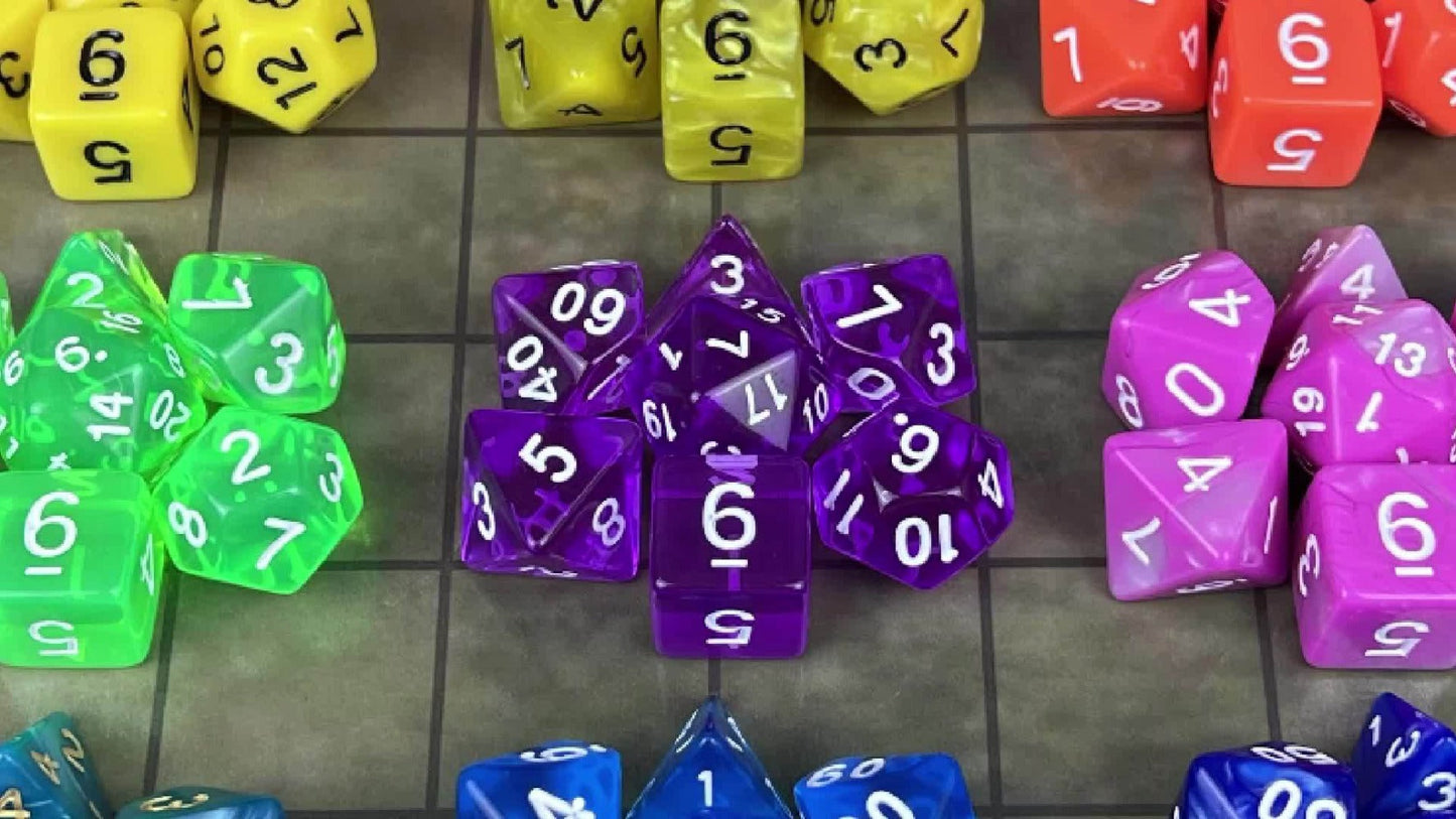 Polyhedral Dice Set 105 Pieces 15 Sets of 7 – D4 D6 D8 D10 D12 D20 in 15 Vibrant Colors with Large Drawstring Bag, for Dungeons & Dragons DND RPG MTG Pathfinder Tabletop Games, Dungeon Master Gift