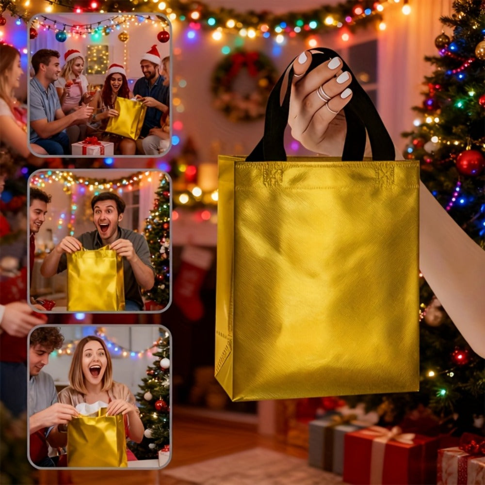 Gift Bags Bulk 100pcs Medium 10.2x12.6x3.9 Inch with Handles - 10 Colors Reusable Paper Gift Bags for Party Favors, Shopping, Birthday, Wedding, Holiday, Baby Shower & Retail Packaging