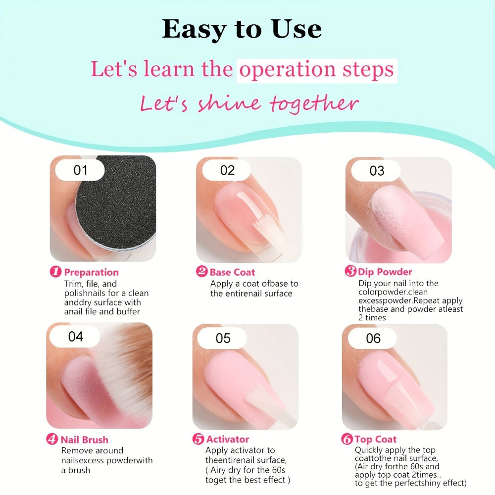 Mood Changing Thermal Dip Powder Nail Kit 6 Colors — Color Shifting Formula No Lamp Needed DIY Manicure Trendy Nail Art Gift for Women
