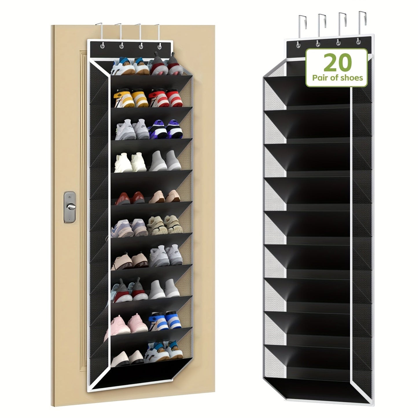 Shoe Organizer shown in the Black option
