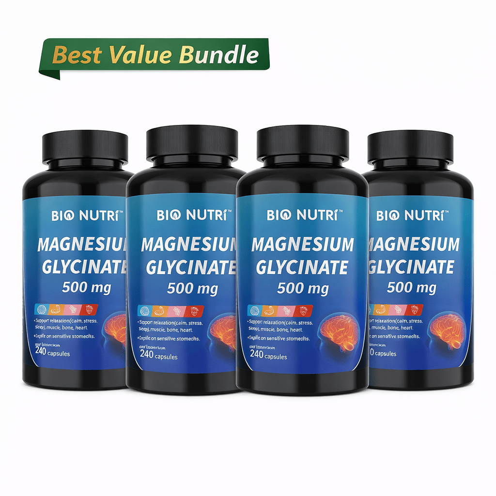 Magnesium Glycinate 500mg Chelated Capsules – Deep Sleep, Stress Relief & Muscle Relaxation Supplement for Women & Men, High Absorption, 240 Capsules 120-Day Supply
