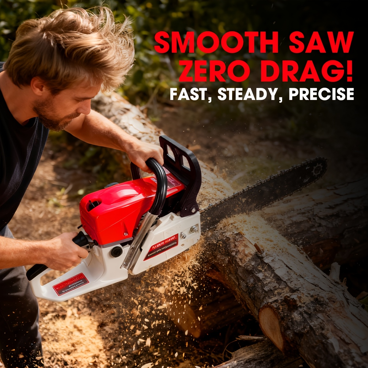 62CC Gas Chainsaw 20 Inch – 2-Stroke Engine, Anti-Vibration, Logging & Farm