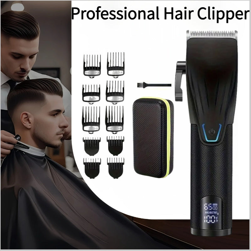 LED Hair Clipper for Men - USB-C Rechargeable Cordless Beard Trimmer with LED Display & 4 Guide Combs, Barber-Grade Home Haircut Kit, Blue Green Red Black, Gift for Men