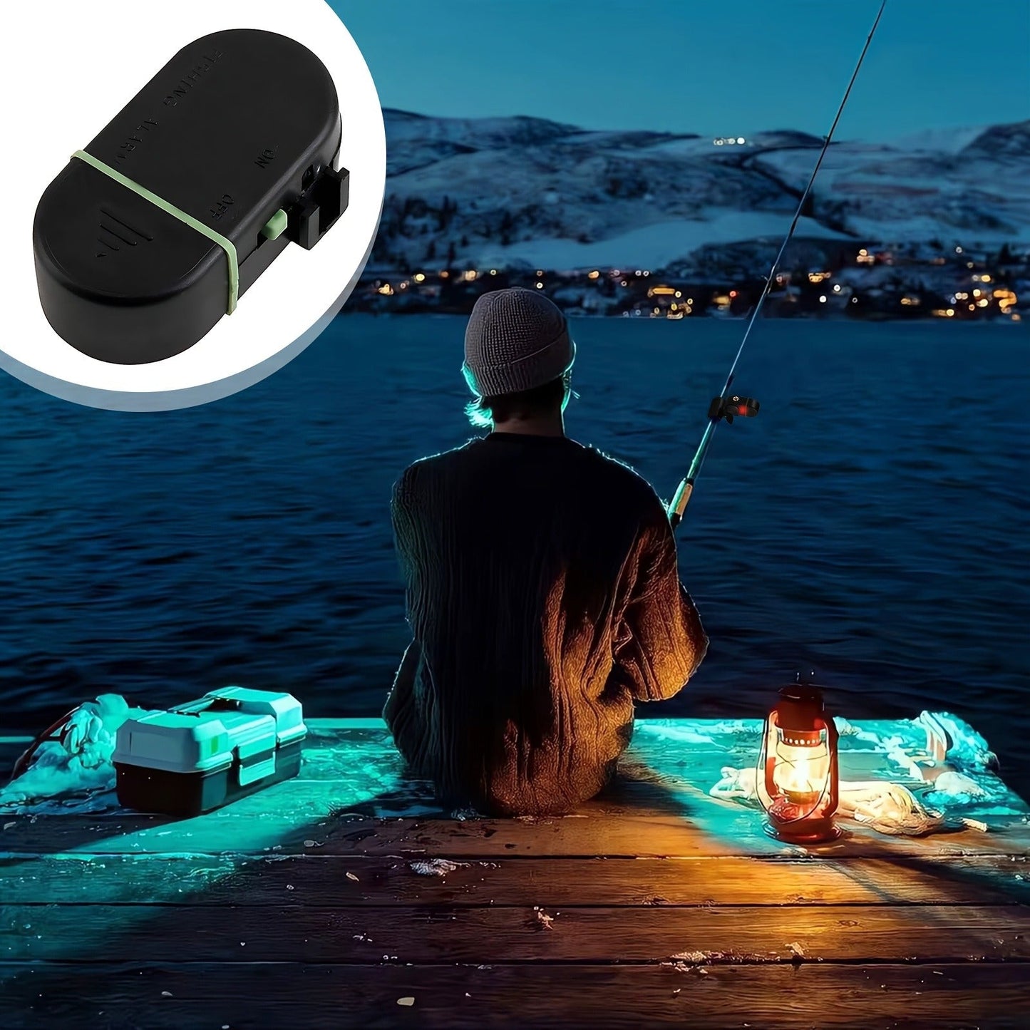 Fishing Bite Alarm Bell 4pcs Set with Sound Alert and Light Indicator, Sensitive Fish Hook Alarm for Fishing Rod Night Fishing Carp Fishing, No Battery Required