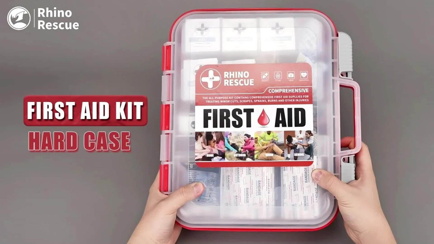 OSHA First Aid Kit All-Purpose – Premium Medical Supplies for Home, Office, Outdoor & Emergency Use with Bandages, Gauze, Burn Gel, Cold Pack & Gloves, OSHA Compliant Professional Kit
