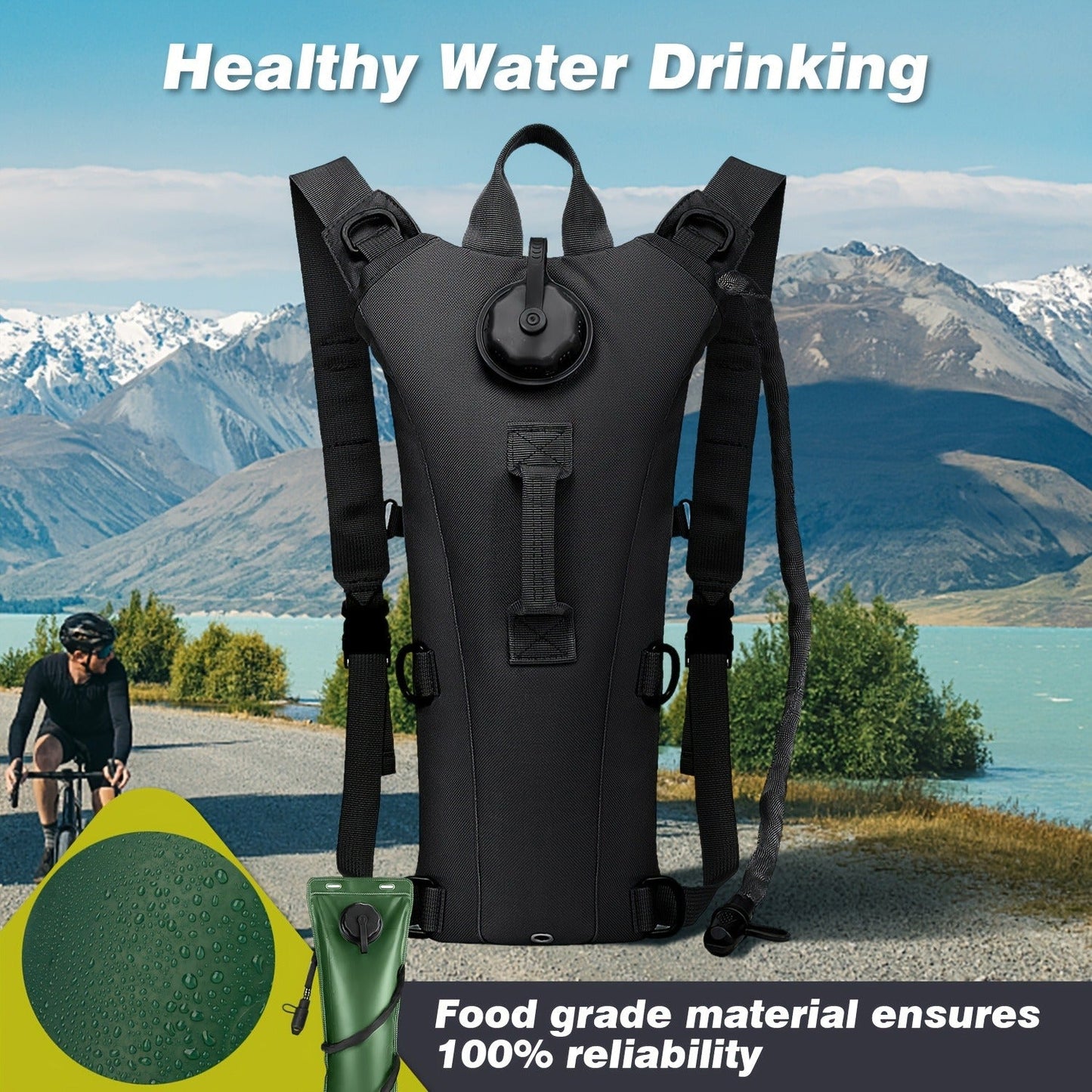 Water Bladder Backpack with 3L & 101.44oz BPA-Free Bladder – Oxford Cloth Hydration Pack for Hiking, Camping & Outdoor Adventures, Multiple Colors Available