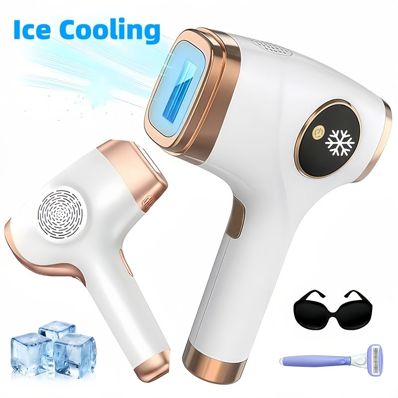 IPL Hair Removal Device Sapphire Ice Cooling Painless 999900 Flashes 9 Modes – At-Home Permanent Hair Reduction for Women Men Face Body Bikini Underarms Legs