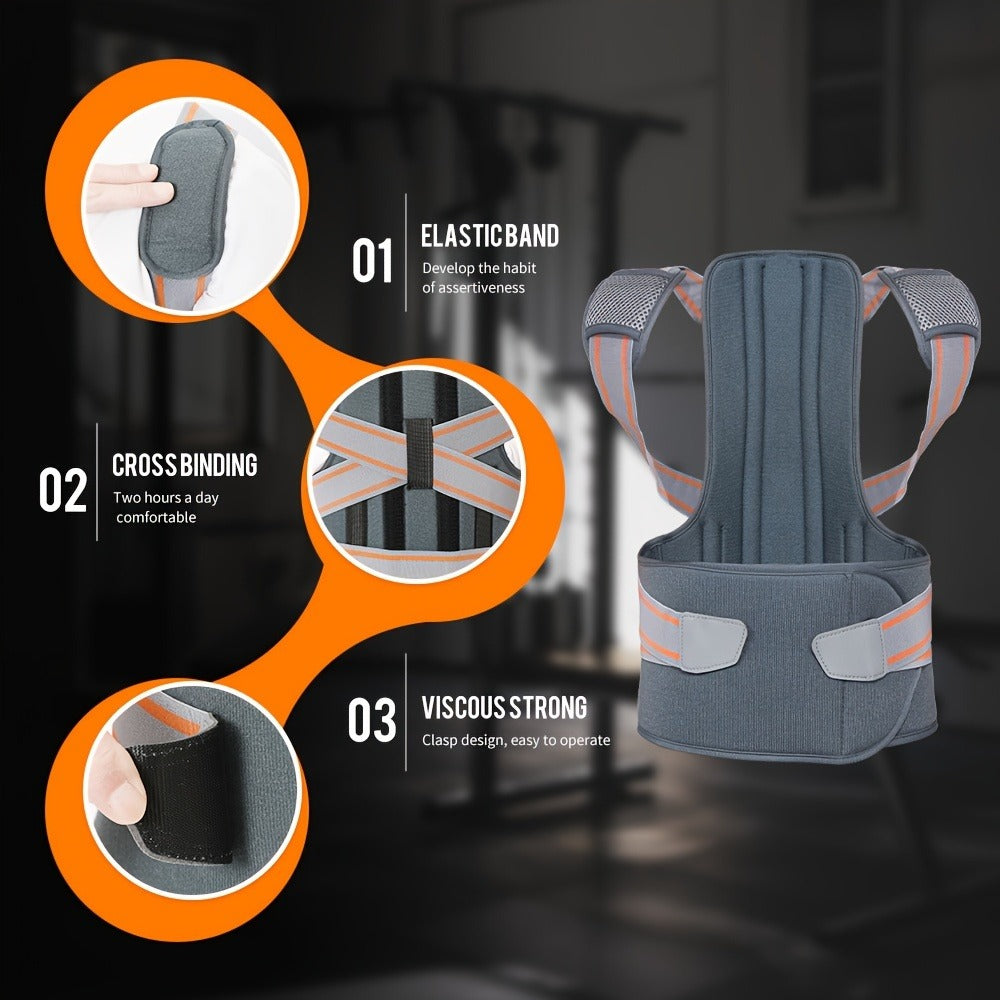Posture Corrector for Women & Men – Breathable Adjustable Shoulder Back Brace Straightener, Full Back Support for Posture Improvement, Spine Alignment & Upper Back Pain Relief, Sizes S to XXL