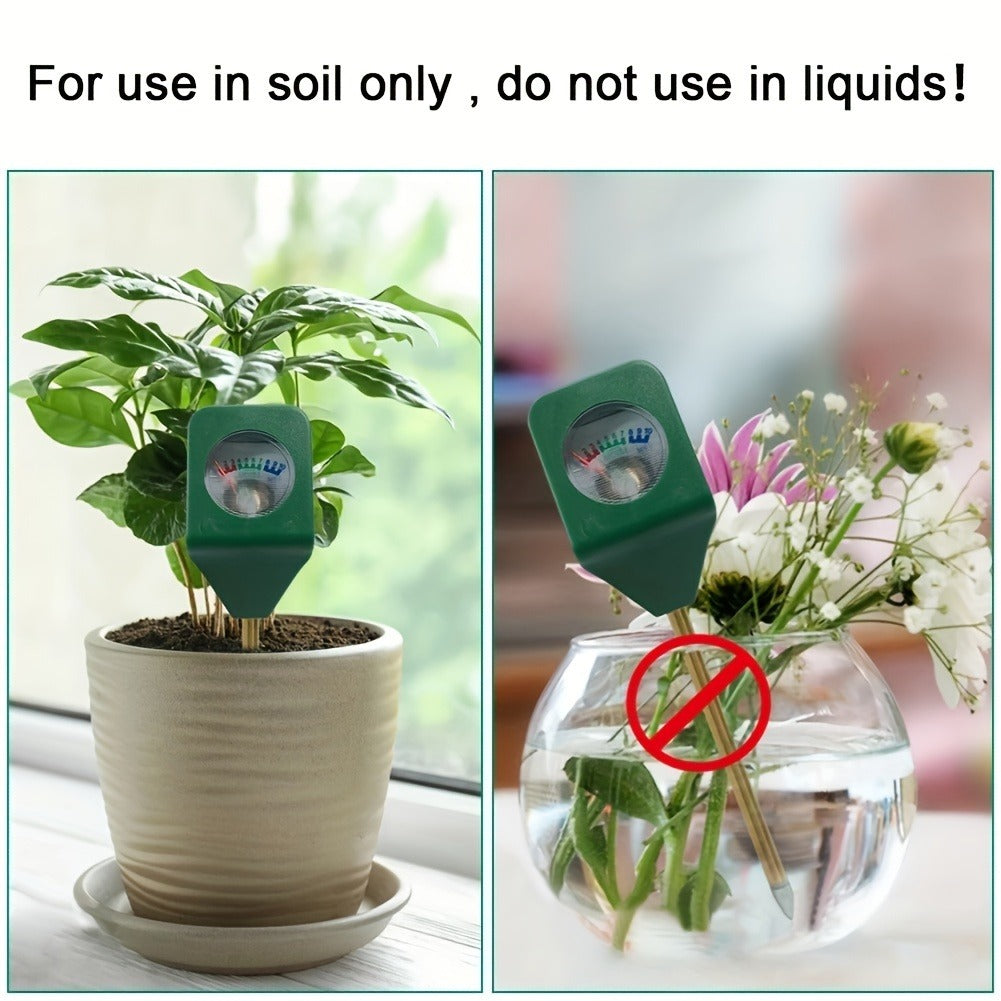Soil Moisture Meter Probe - Mini Metal Hygrometer Sensor for Garden Plants, Portable Water Analyzer Detector for Flowers, Potted Plants & Lawn (5-Pack)