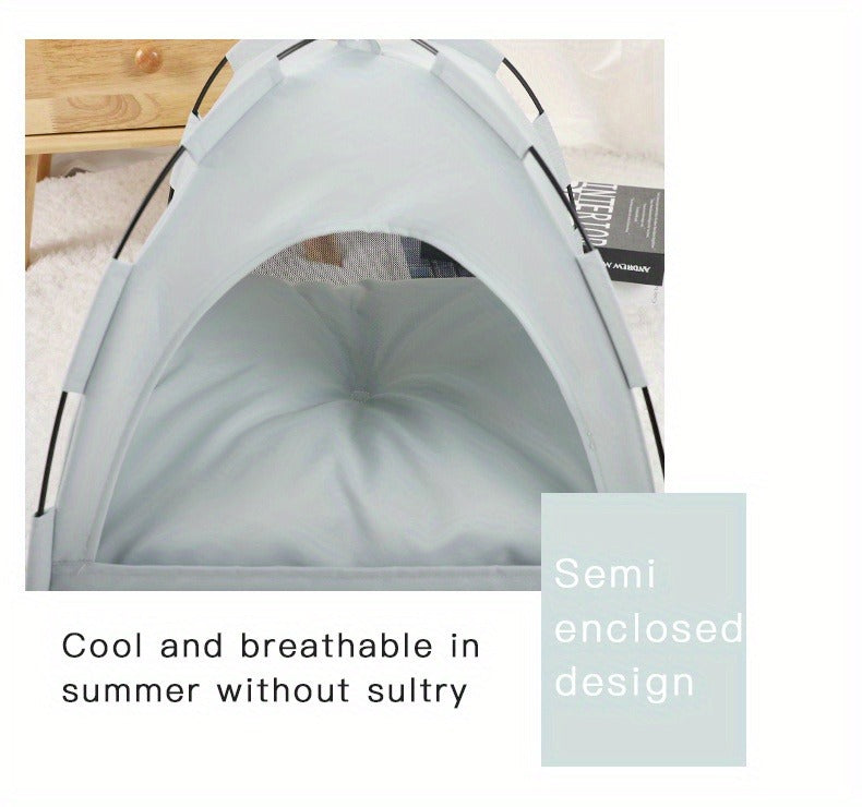 Portable Pet Tent Sleeping Nest for Cats & Dogs - Soft Cozy Foldable Pet House for Indoor Outdoor Camping Travel, Easy Assembly Solid Color Design, Ideal Pet Gift for Cats Dogs, Fern Green