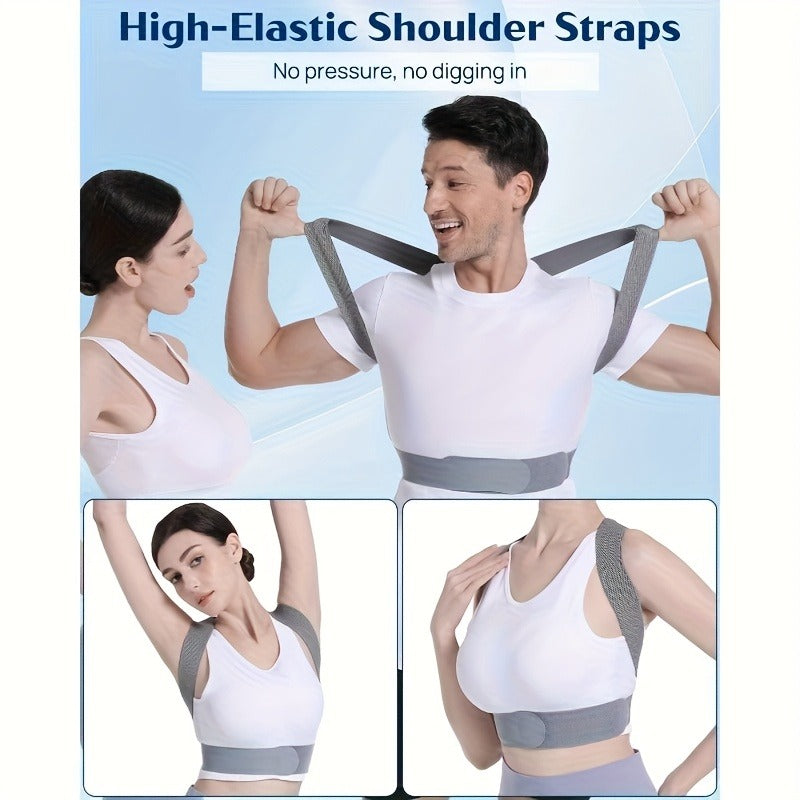 Posture Corrector for Men & Women - Adjustable Back Brace Shoulder Support Hunchback Corrector for Improved Posture, Comfort Fit Unisex Design, Sizes S M L XL - Back Pain Relief Office & Daily Wear