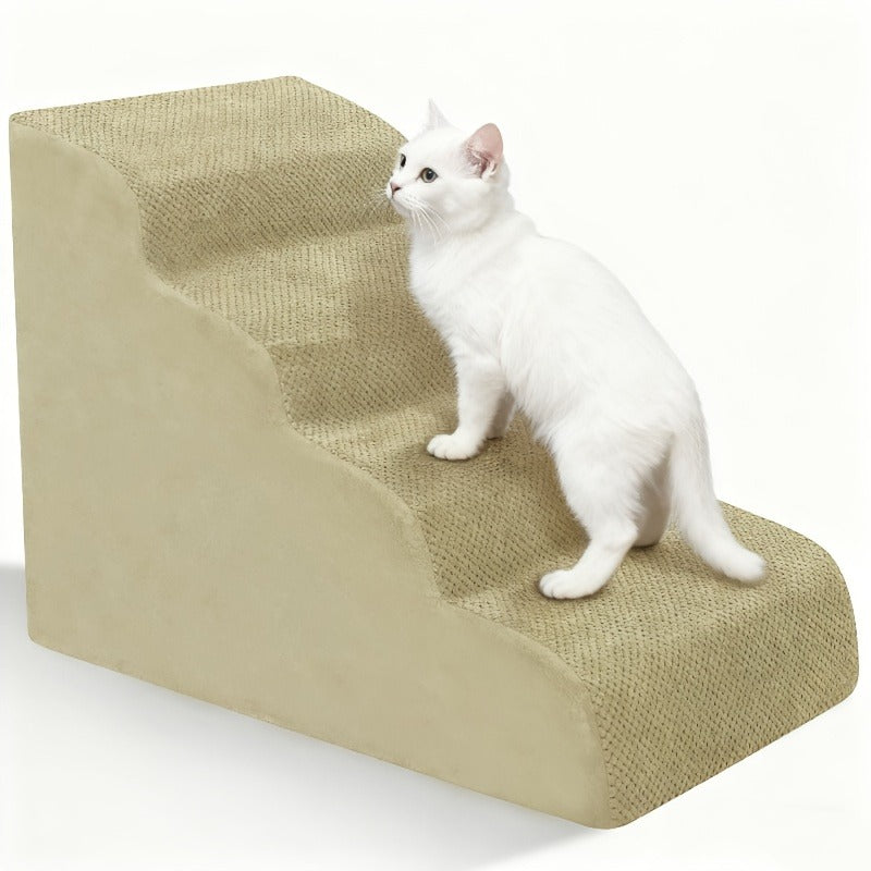 Dog Stairs for High Beds & Sofa - Extra Wide Foam Pet Steps with Non-Slip Bottom, Soft Cushioned Dog Ramp for Couch, Ideal for Small Dogs, Senior & Injured Pets, 2/3/4 Steps, 6 Colors