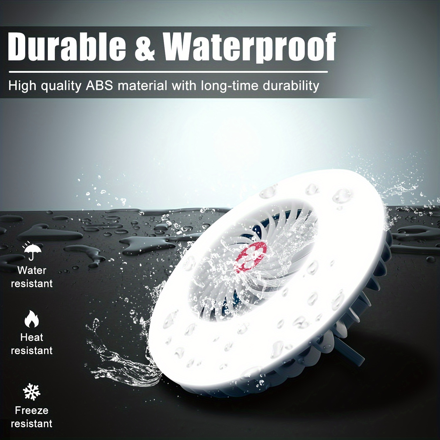 Rechargeable Camping Fan with LED Light – 2-Pack USB Tent Fan with Hook & Magnet, Portable Battery-Powered Fan for Outdoor Hiking, Car, Office, Desk & Emergency Survival Kit