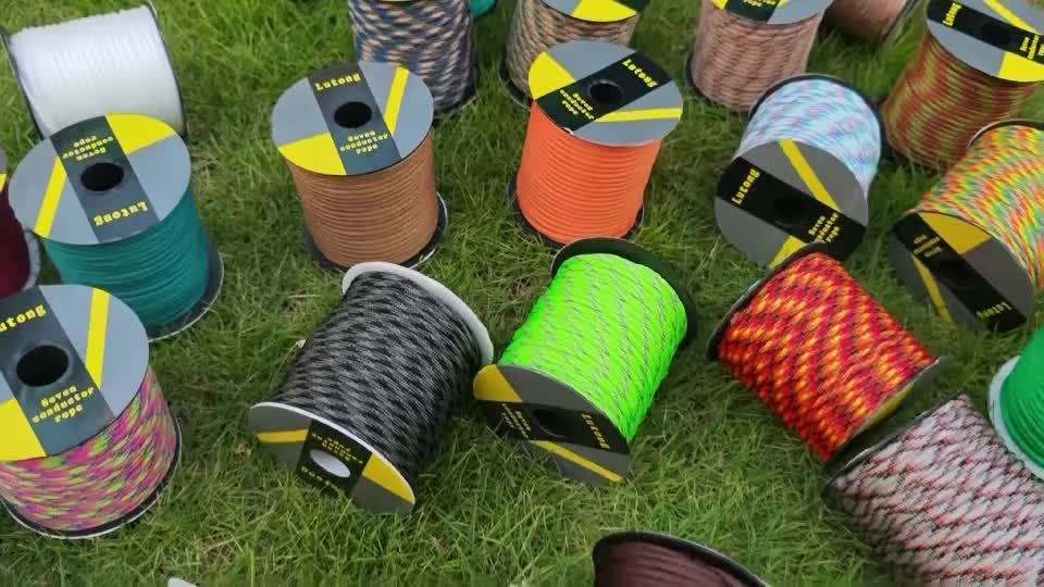 Paracord Tent Rope 7-Core Multi-Purpose Outdoor Rope – 100ft / 164ft / 328ft Camping Guy Line, Tent Tie-Down, Hanging Rope, Bracelet & Keychain Cord – Durable Vivid Design