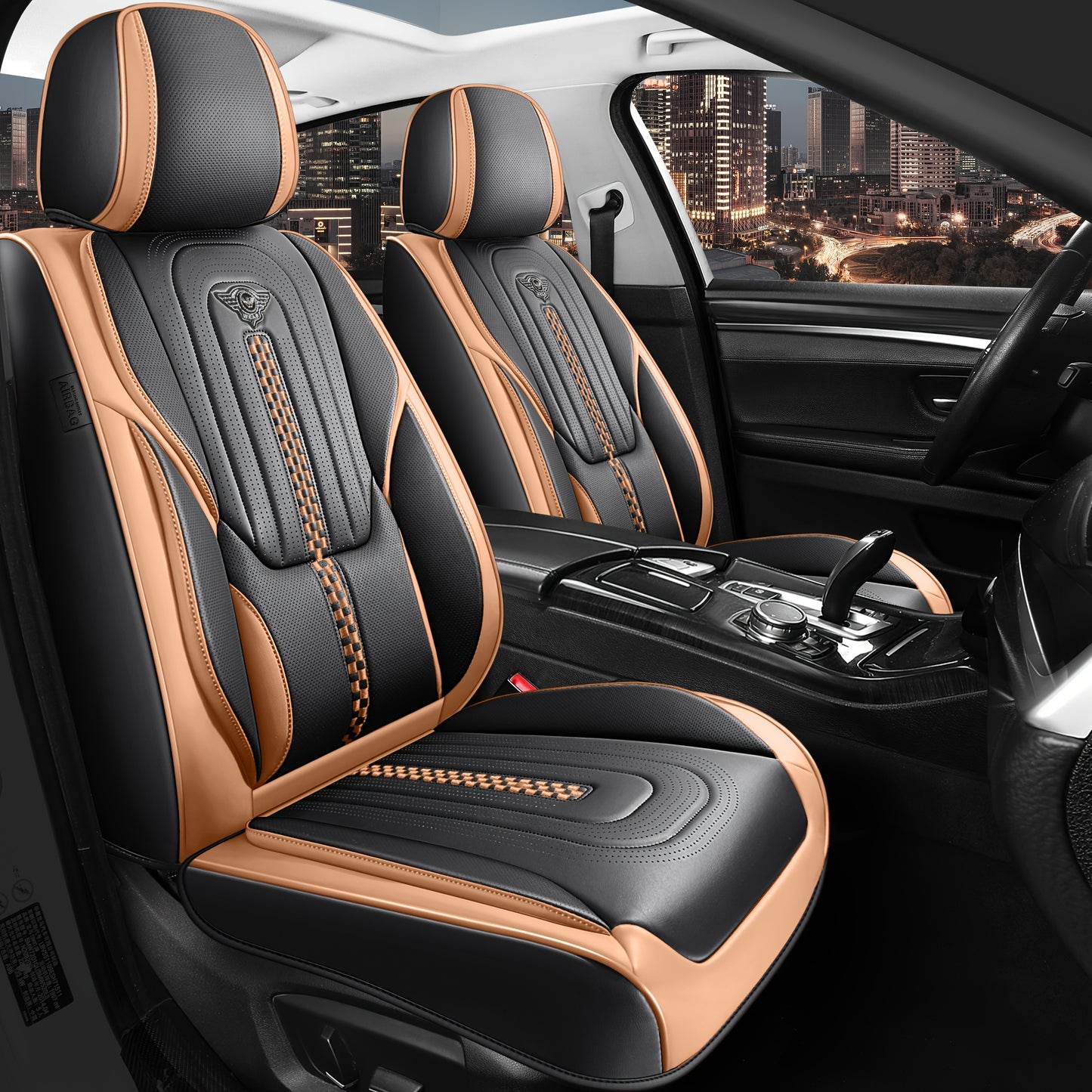 Red Rain Car Seat Cover Synthetic Leather Seat Cover Full Enclosure Comfortable Car Seat Cover Fit Most Cars Sedan Truck SUV