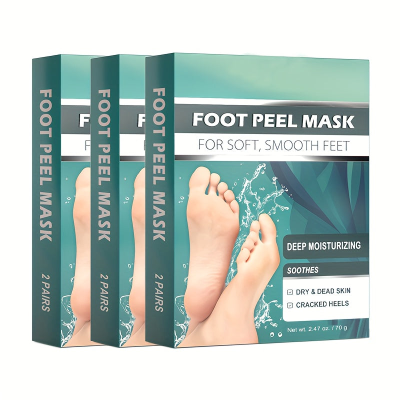 Foot Peel Mask Exfoliating Socks Dead Skin Remover Moisturizing Firming Brightening Hypoallergenic Peeling Treatment for Dry Cracked Heels Rough Skin Smooth Soft Feet 2 4 6 Pairs