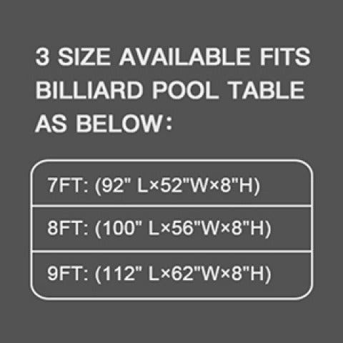 Leatherette Pool Table Cover 7 8 9FT Waterproof Tearproof Billiard Table Protector with Leg Cutouts Scratch-Resistant Easy-Clean Protective Cover Black
