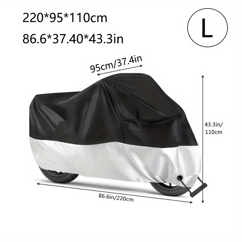 Waterproof Motorcycle Cover Outdoor Full Body Protection with Lock Hole Rain UV Dust Shield for Motorbike Scooter - Small & Large Sizes