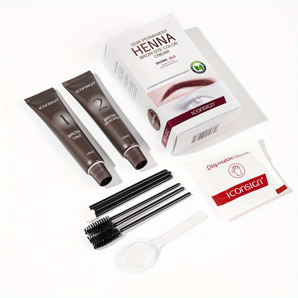 3D Brow Perm & Color Kit 2-in-1 — Sweatproof Long-Lasting Natural Fluffy Eyebrow Makeup with Applicator Brush & Disposable Clips, Beginner Friendly, Black & Brown, All Skin Types