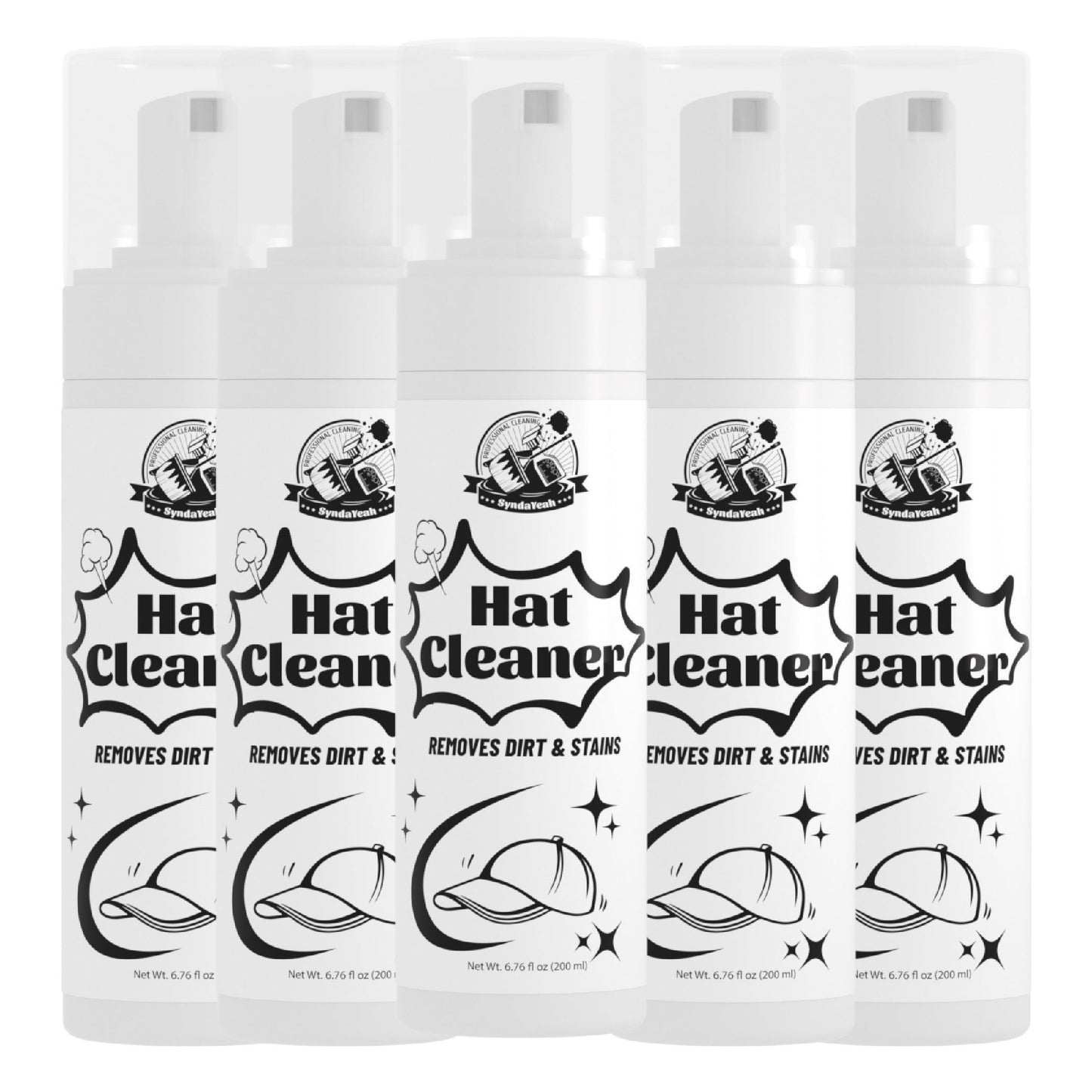 Hat Cleaner Foam Spray – Professional Stain Remover for Wool, Felt & Fur Hats, Removes Dirt, Sweat & Fingerprints, 6.76 Fl Oz (200ml), All-Season Hat Care, Great Gift for Hat Lovers (1/2/3/5 Pack)