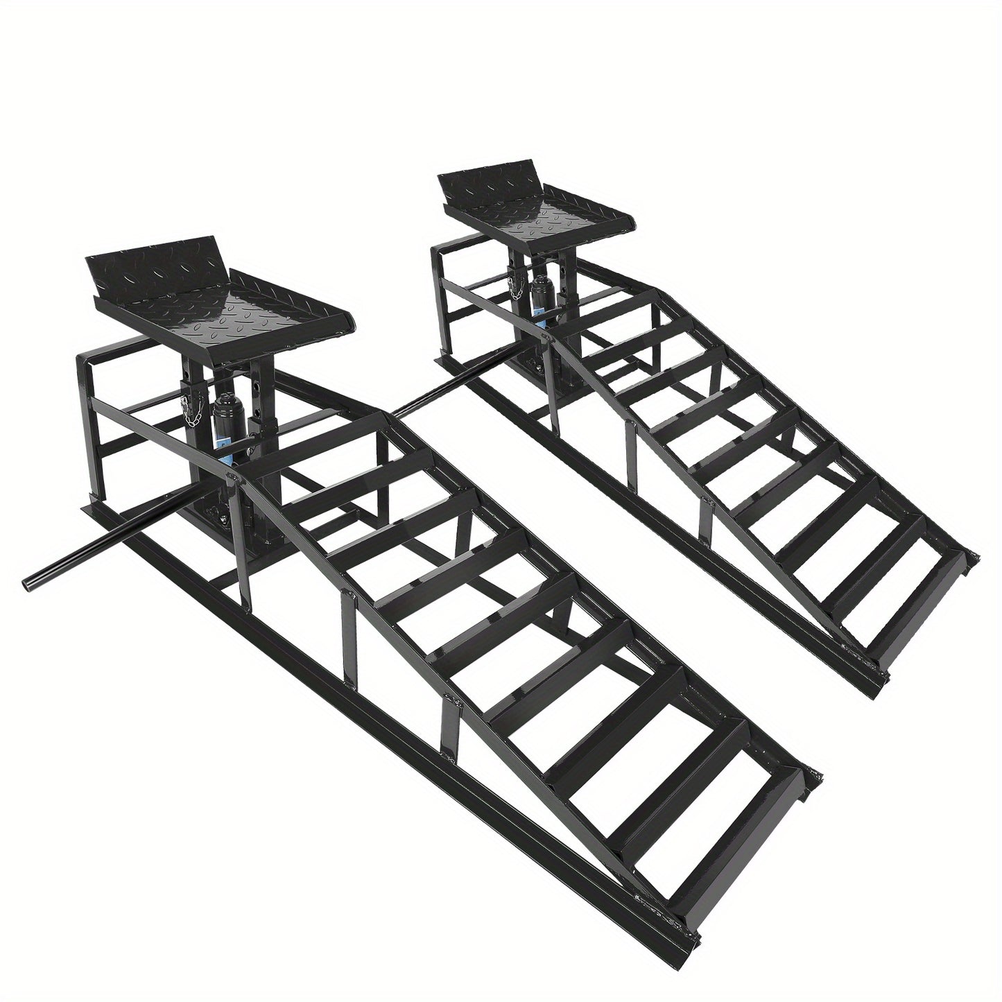 Hydraulic Vehicle Ramps 11,000 lb 5T Low Profile Heavy Duty Lift Service Ramps for Truck Trailer Garage – Adjustable Height, 1 Pack & 2 Pack, Red & Black