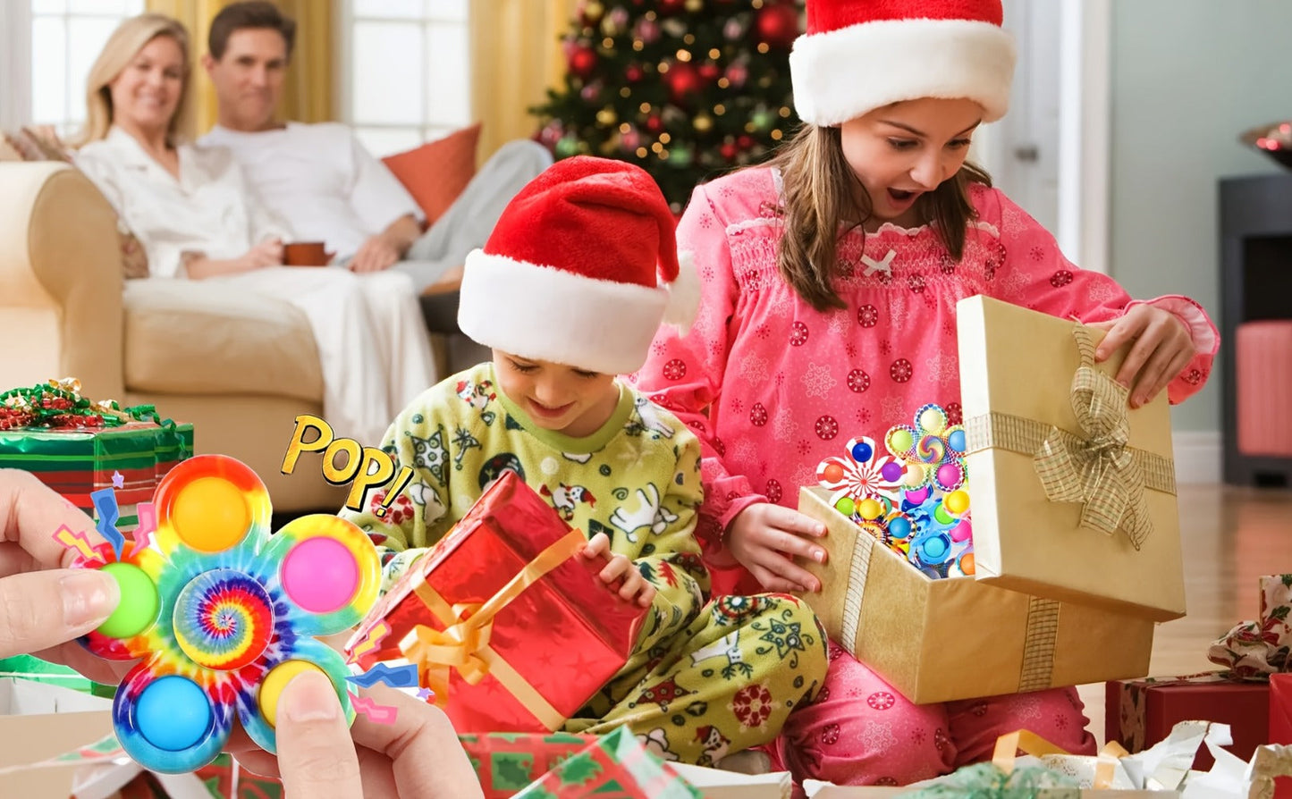 Fidget Spinners Bulk 32 Pack – Bubble Pop Sensory Spinner Toys for Kids Adults ADHD Anxiety Relief Classroom Rewards Birthday Party Favors Goodie Bag Fillers