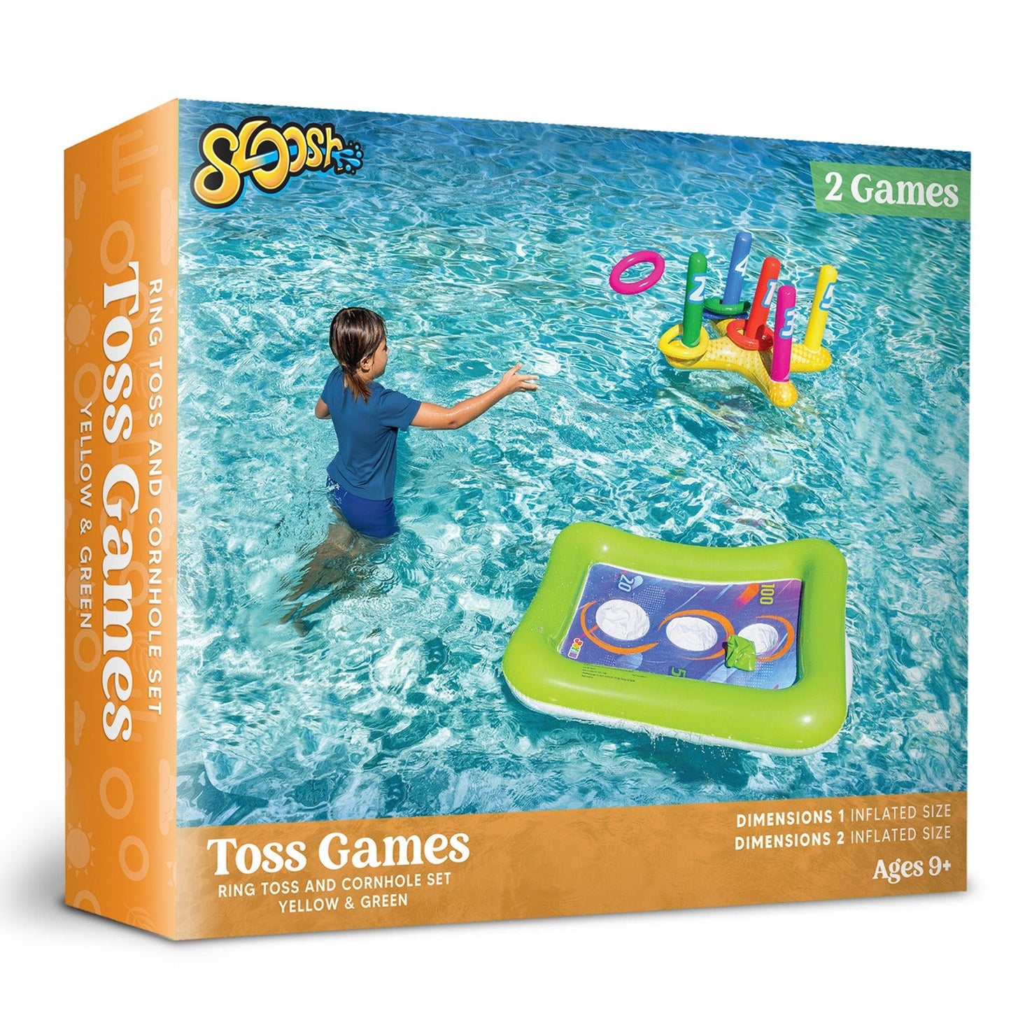 Inflatable Pool Toss Game Set – 2-in-1 Ring Toss & Cornhole Floating Swimming Pool Party Games for Kids & Adults