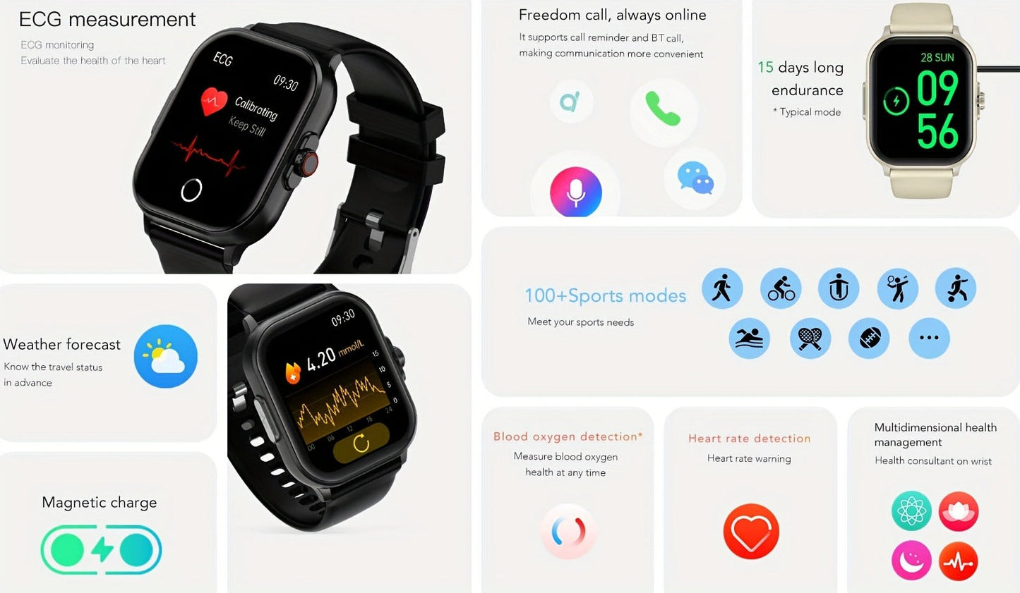 Smartwatch Bluetooth 5.1 Calling 2.01 Inch Display Multi Sport Modes